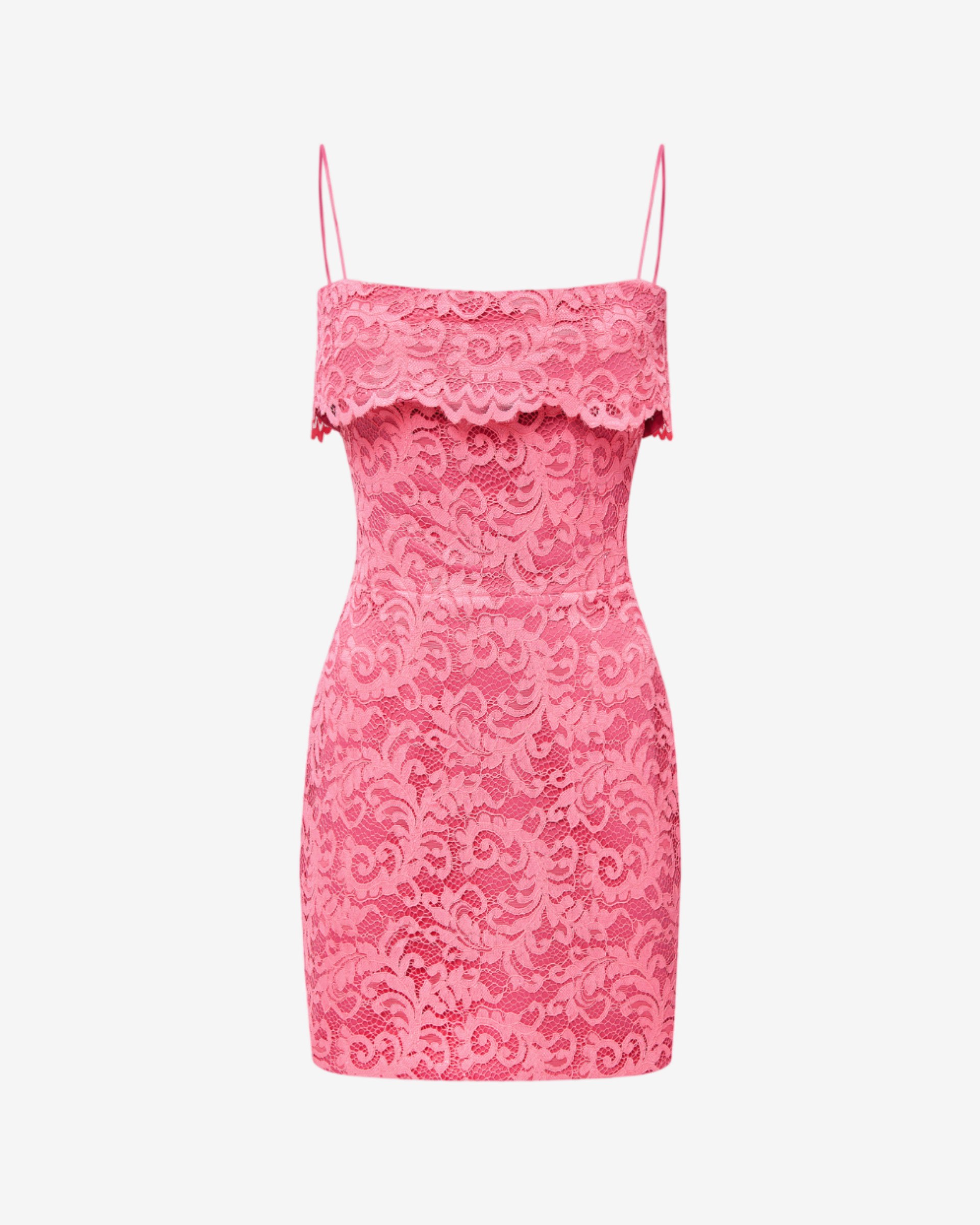 Платье мини из кружева с кокеткой — The Rozie