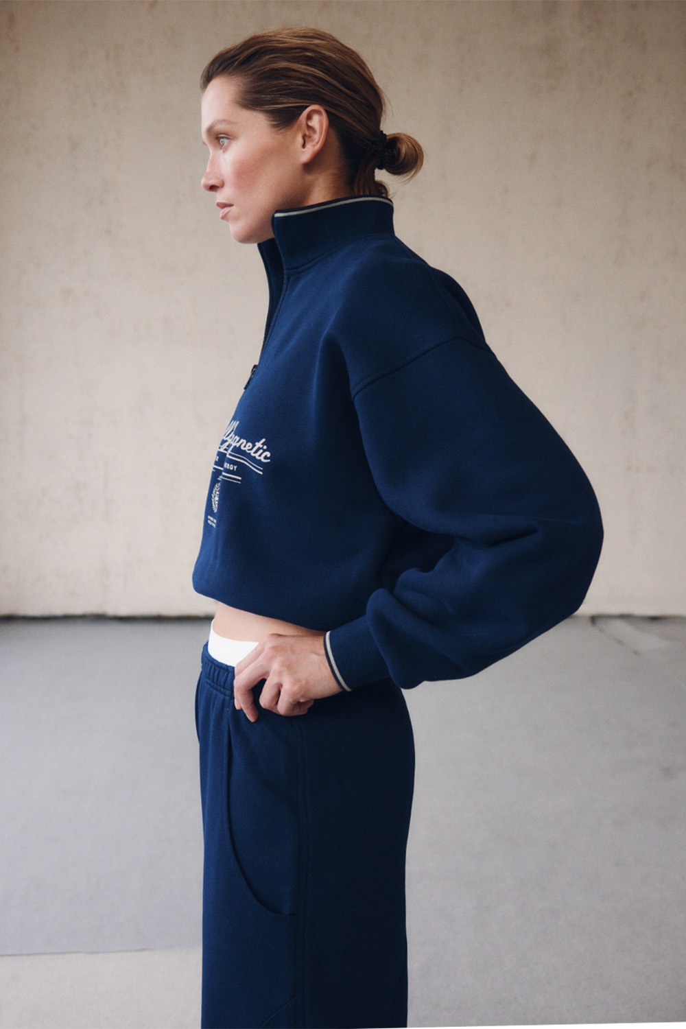Толстовка на короткой молнии с принтом ATHLEISURE Синий - фото 4
