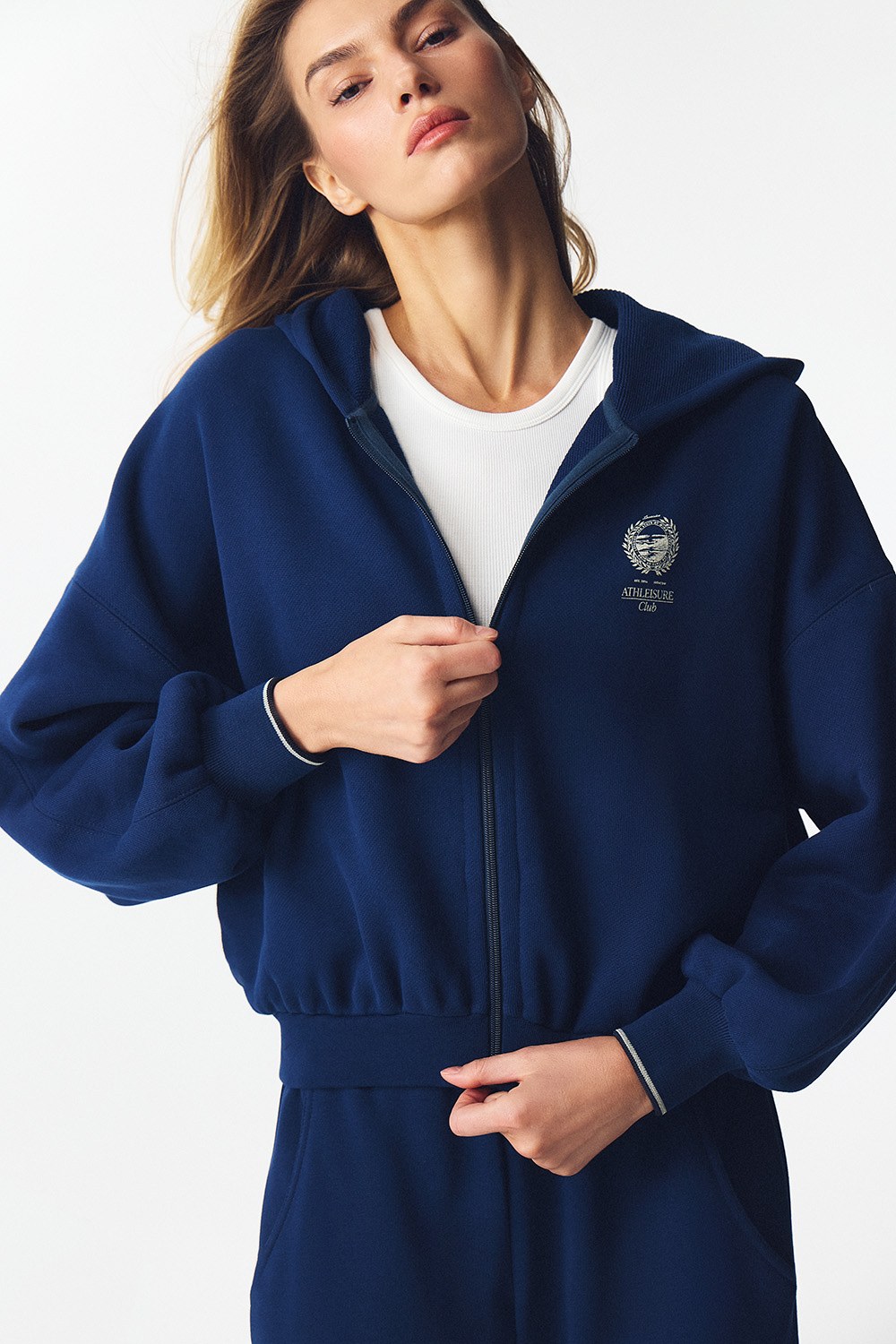 Толстовка на молнии с принтом ATHLEISURE Синий - Lavarice