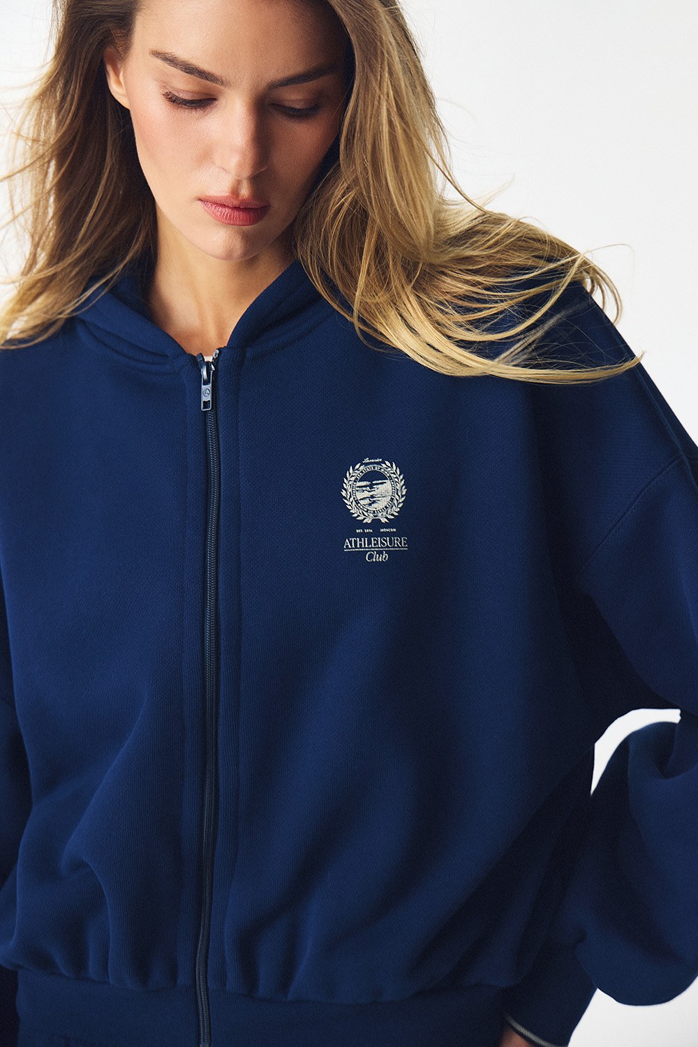 Толстовка на молнии с принтом ATHLEISURE Синий - фото 2