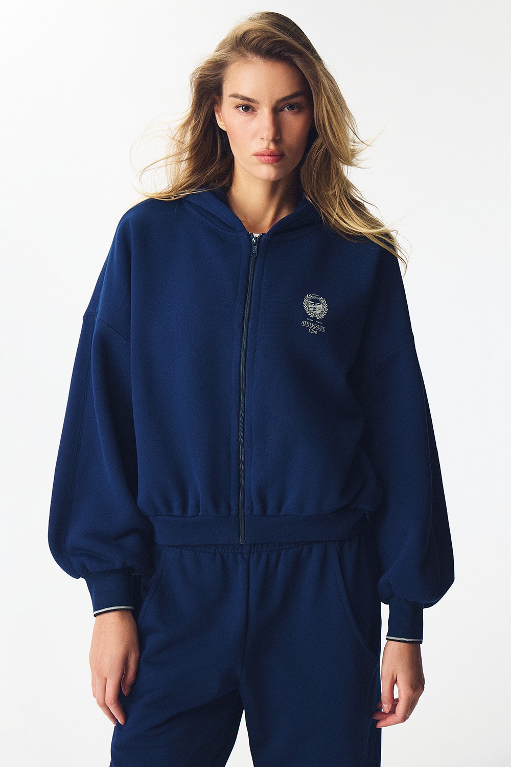 Толстовка на молнии с принтом ATHLEISURE Синий - фото 4