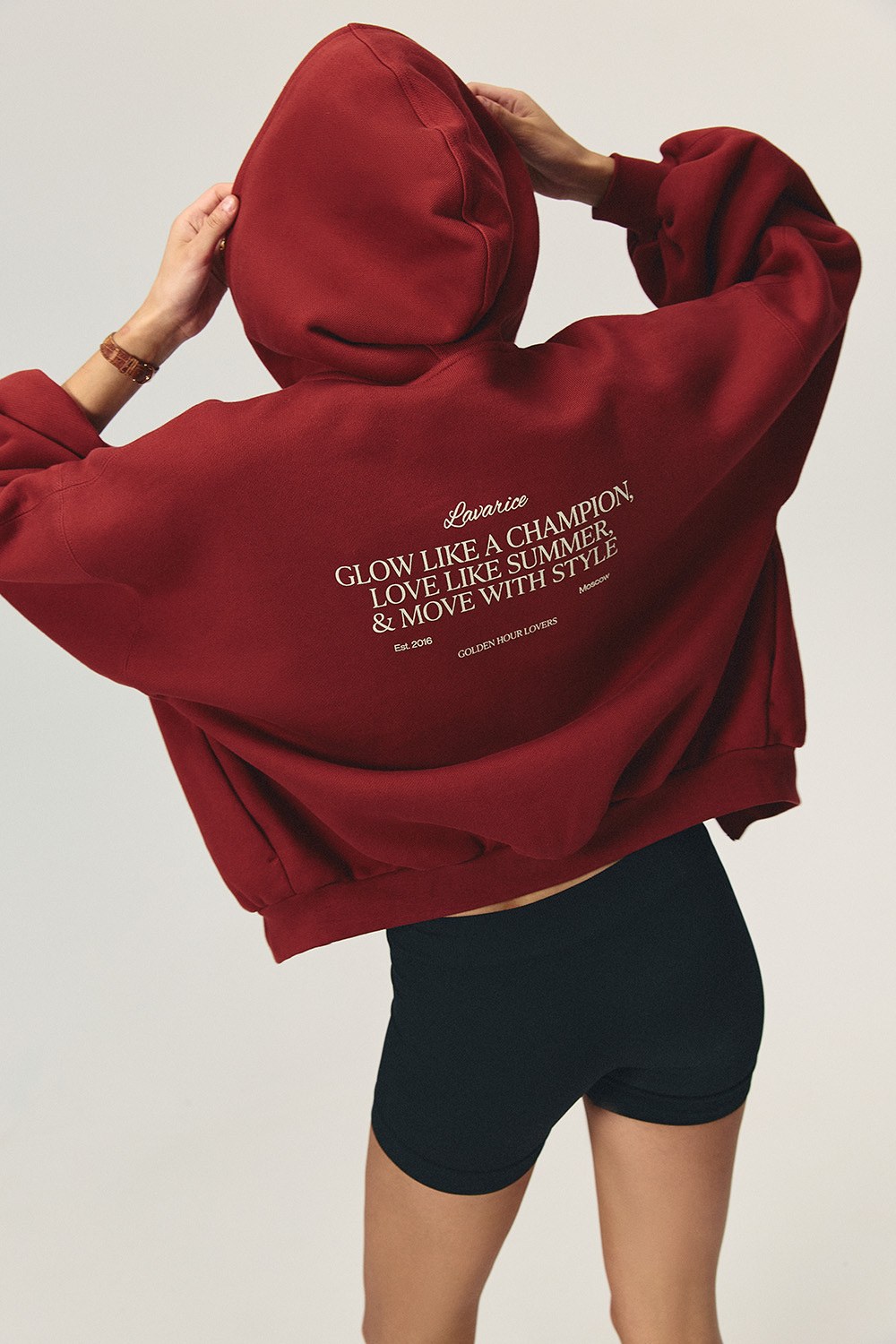 Толстовка на молнии с принтом ATHLEISURE Бордо - фото 4