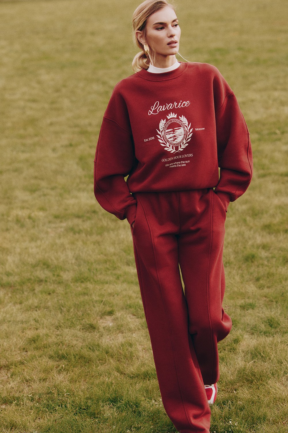 Свитшот с принтом ATHLEISURE Бордо - фото 6