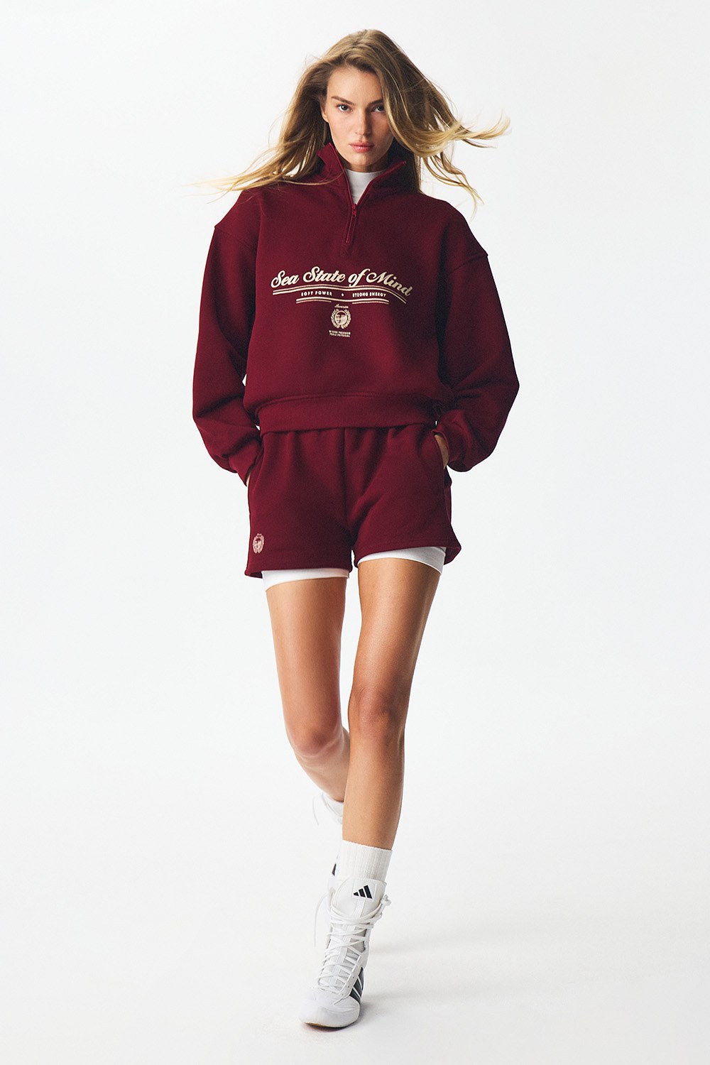 Толстовка на короткой молнии с принтом ATHLEISURE Вишня - фото 4