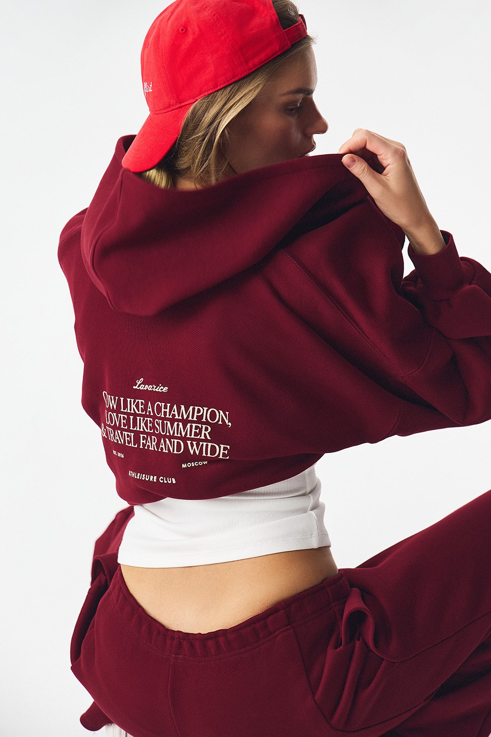 Толстовка на молнии с принтом ATHLEISURE Вишня - фото 2