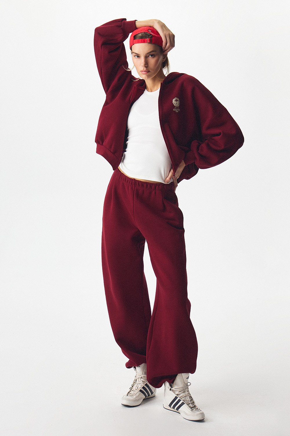 Толстовка на молнии с принтом ATHLEISURE Вишня - фото 4