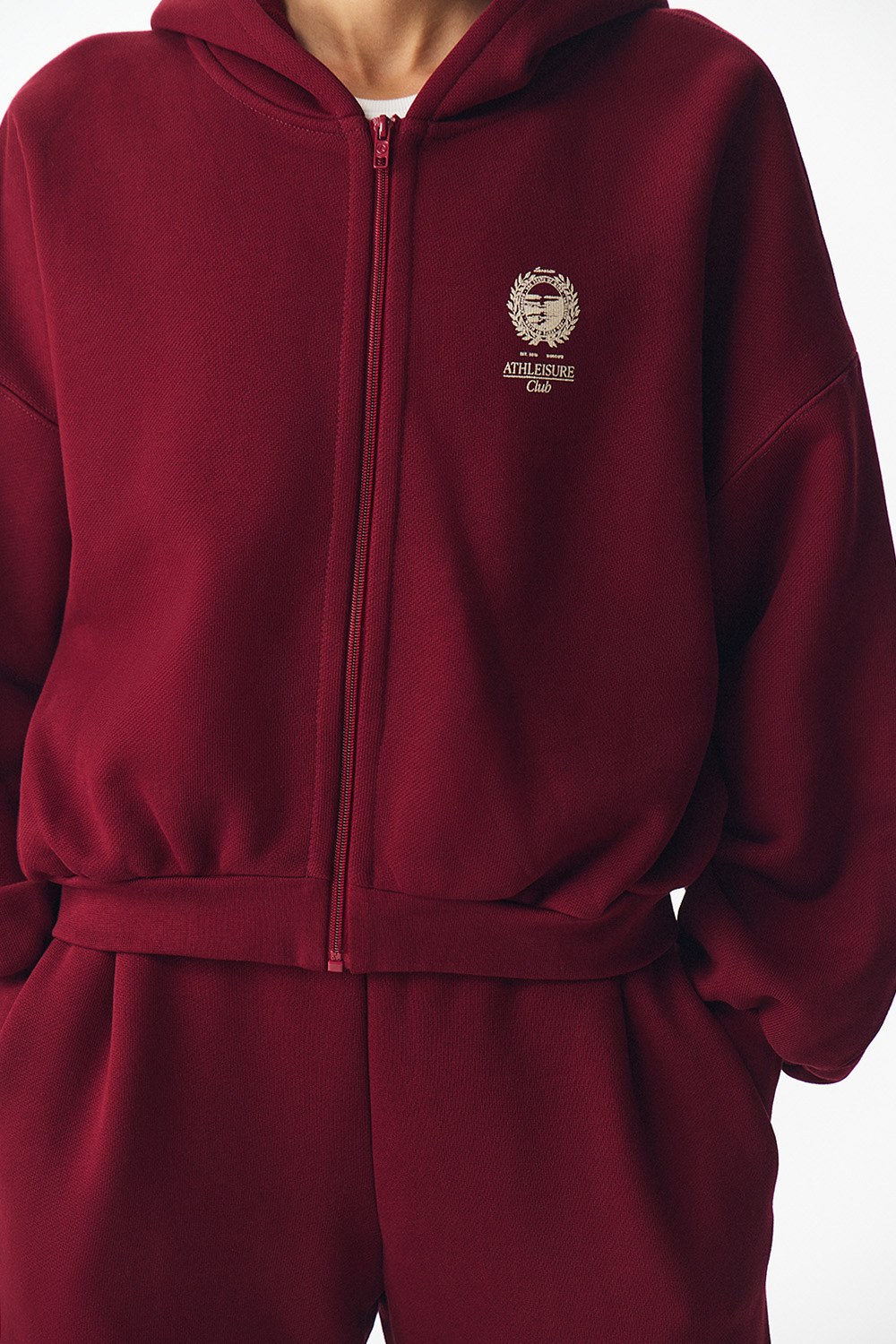 Толстовка на молнии с принтом ATHLEISURE Вишня - фото 6