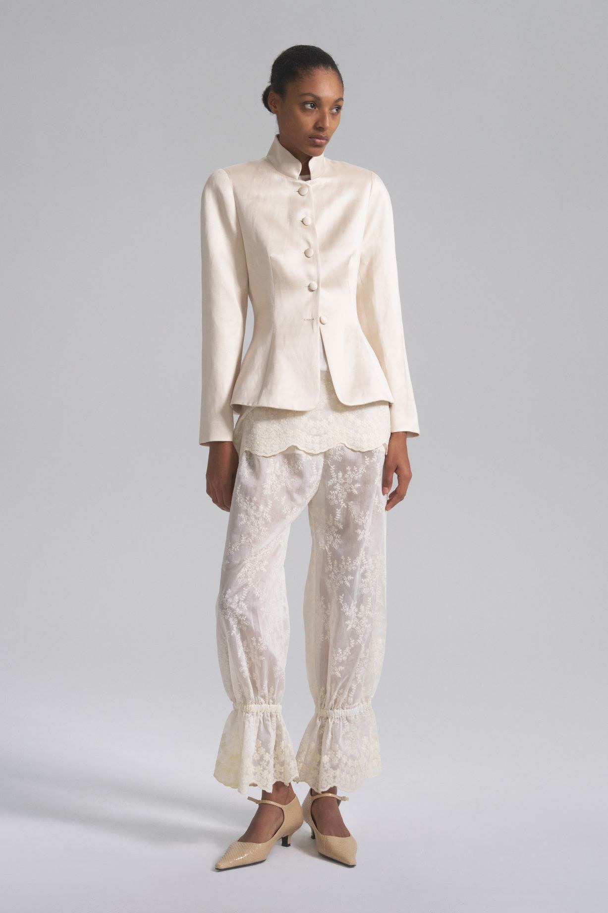 Agnes fitted jacket in wild linen and silk - фото 4