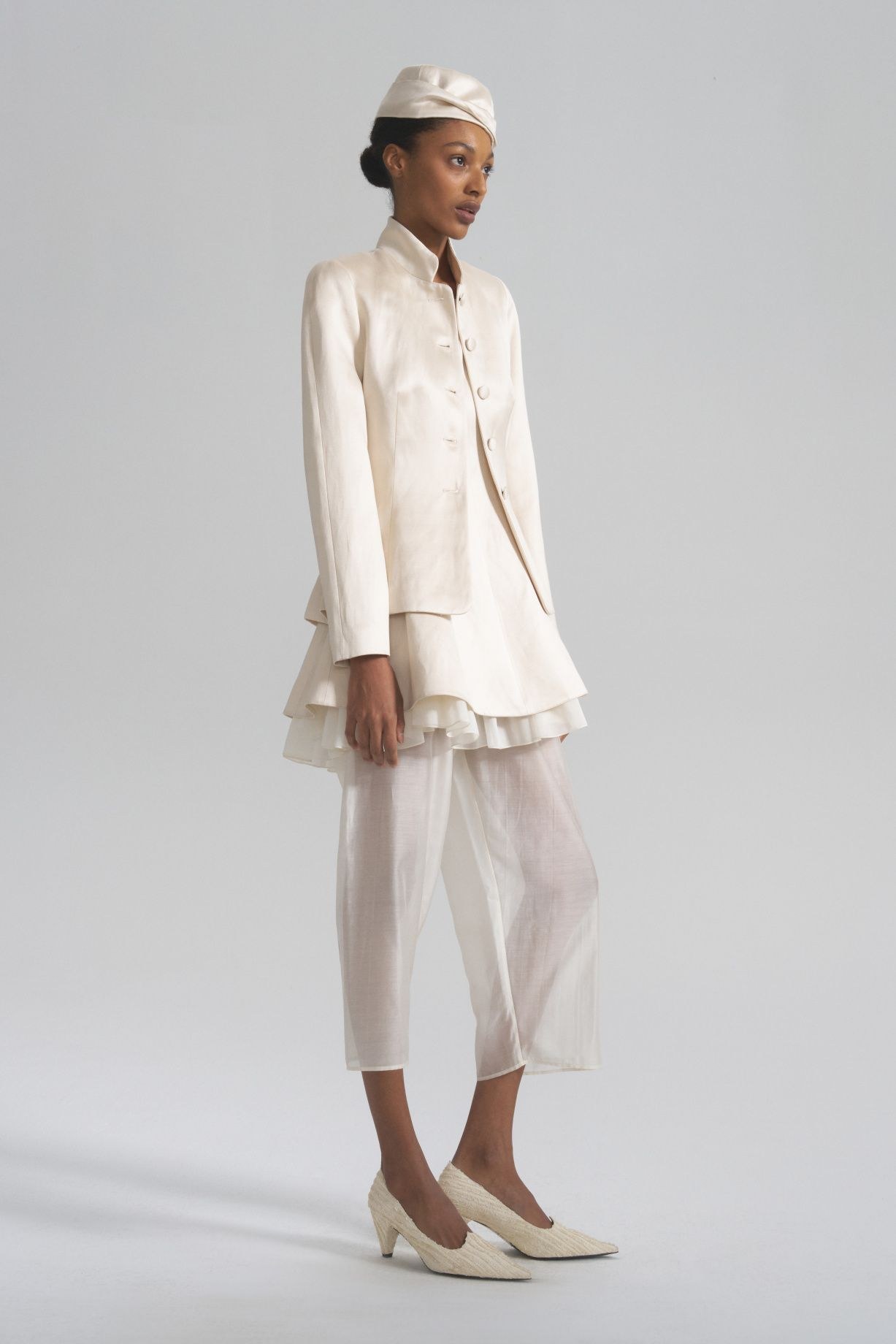 Agnes fitted jacket in wild linen and silk - фото 6