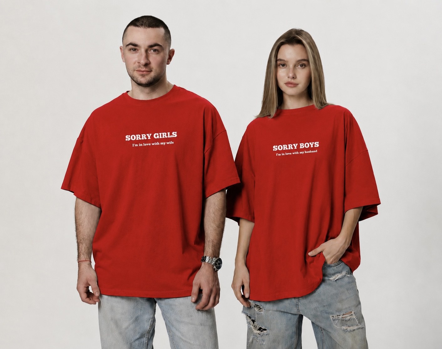 Парные Футболки красные — BYGG
