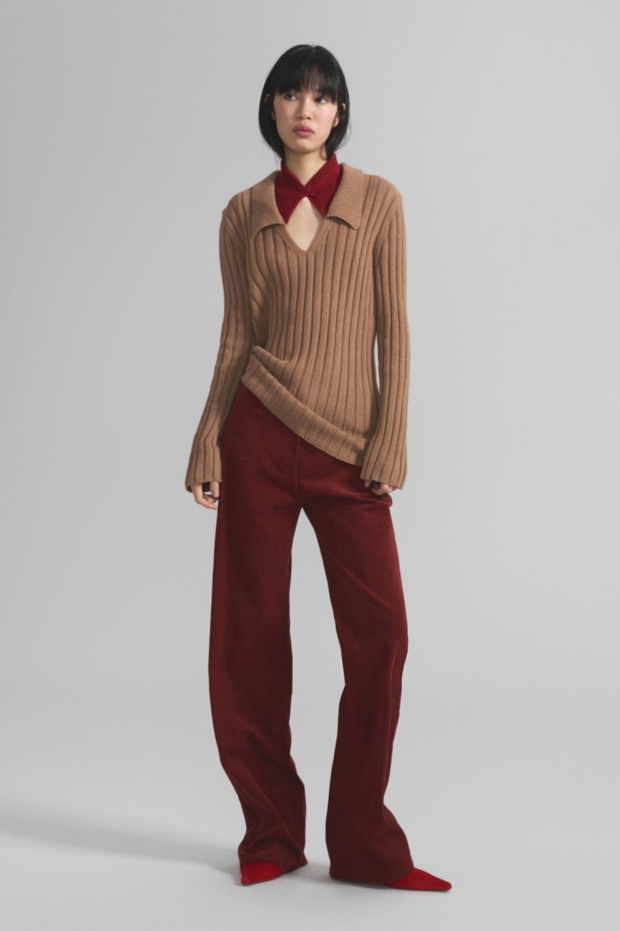 Two-tone cashmere and Peruvian cotton sweater - фото 2