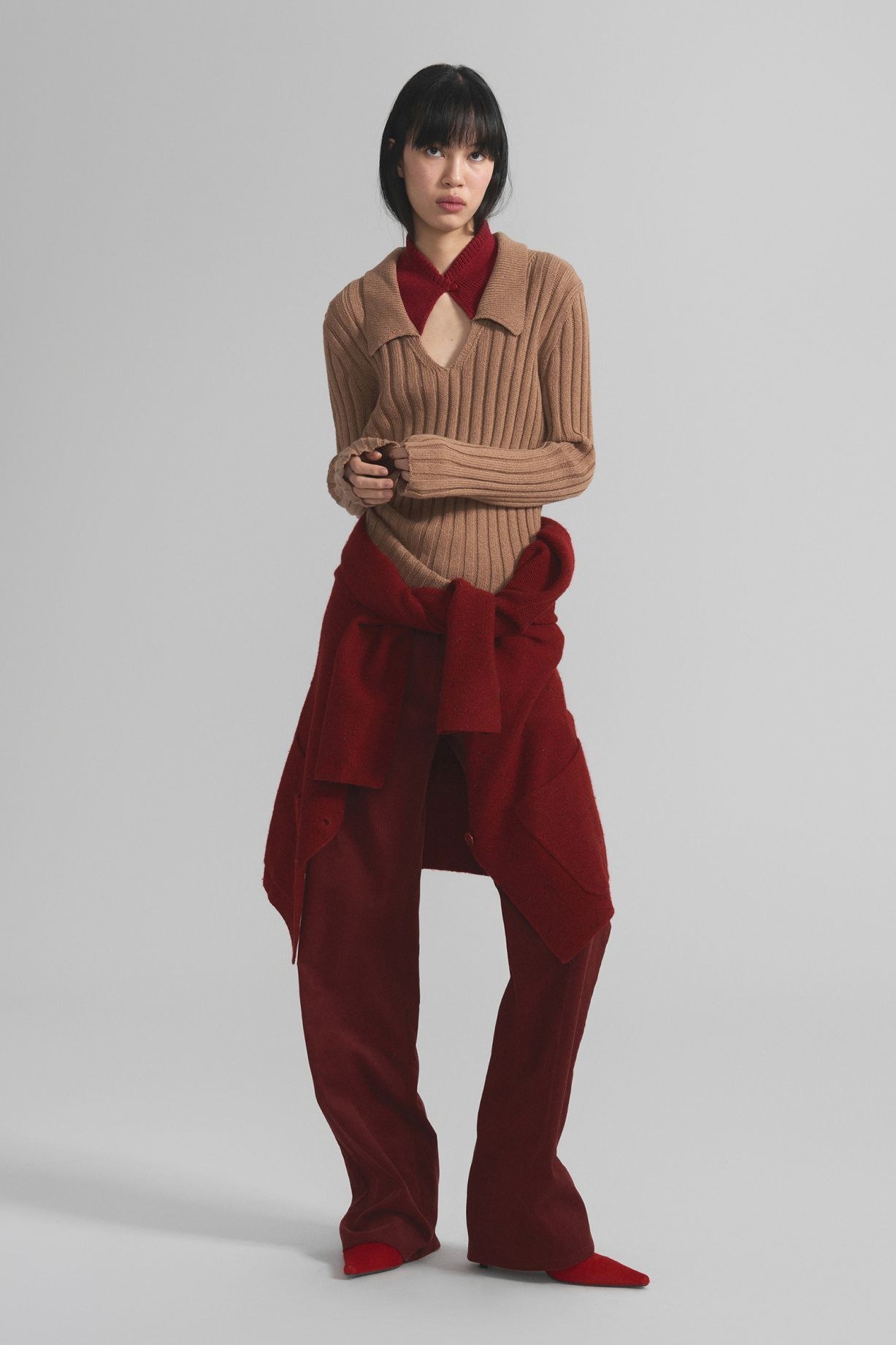 Two-tone cashmere and Peruvian cotton sweater - фото 3