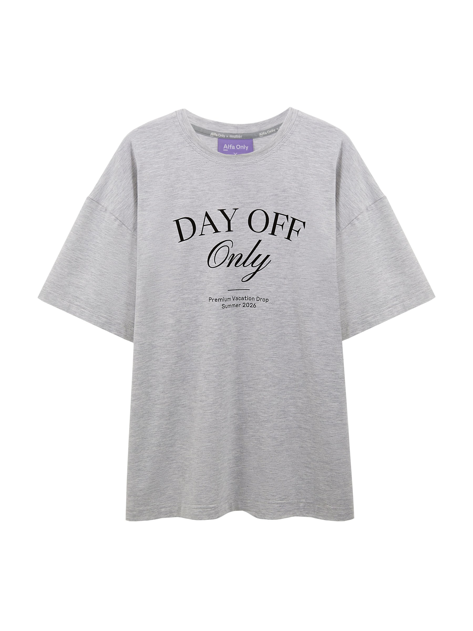 Футболка "Day off only" серая - Mulier