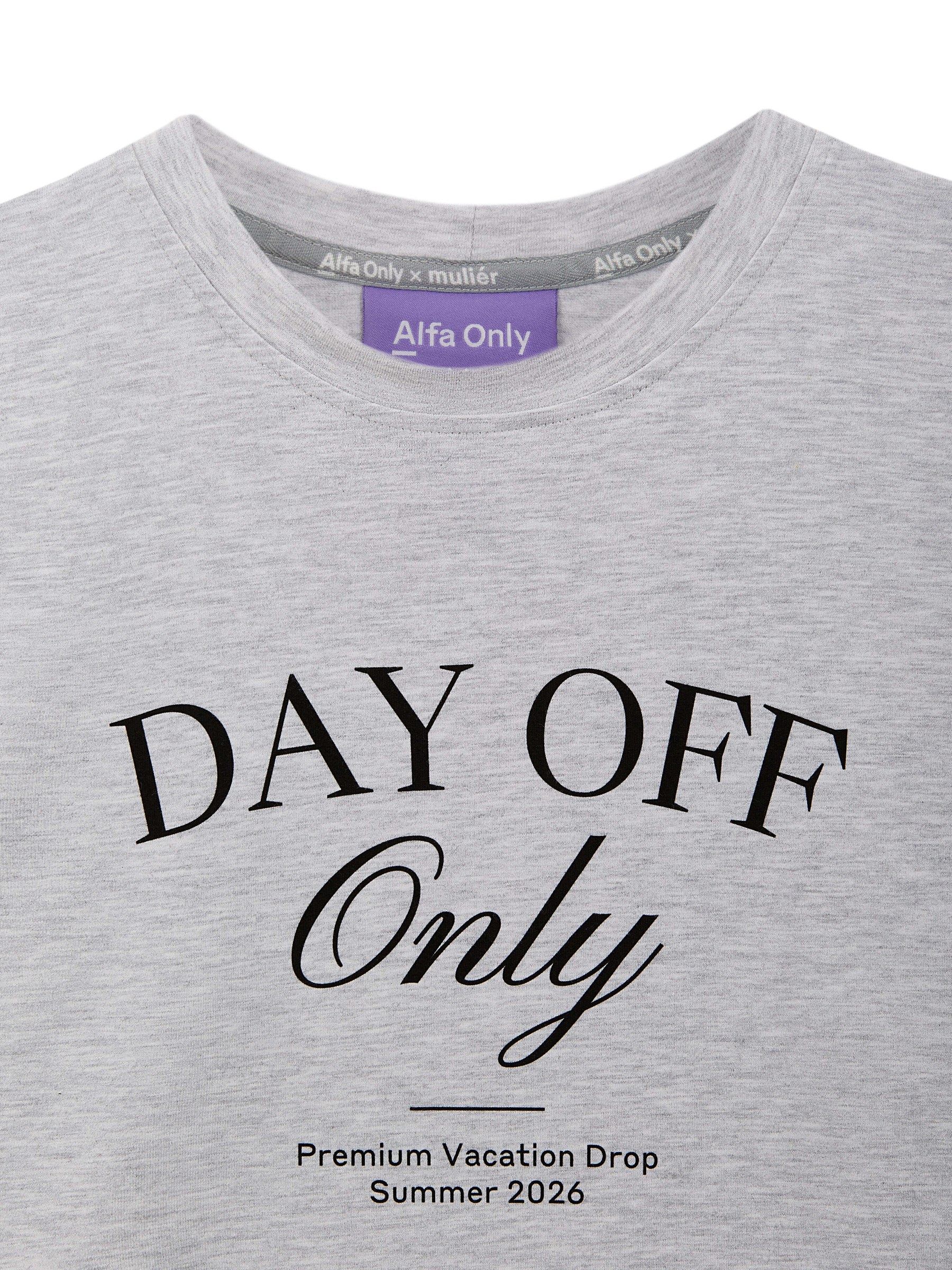 Футболка "Day off only" серая - фото 2