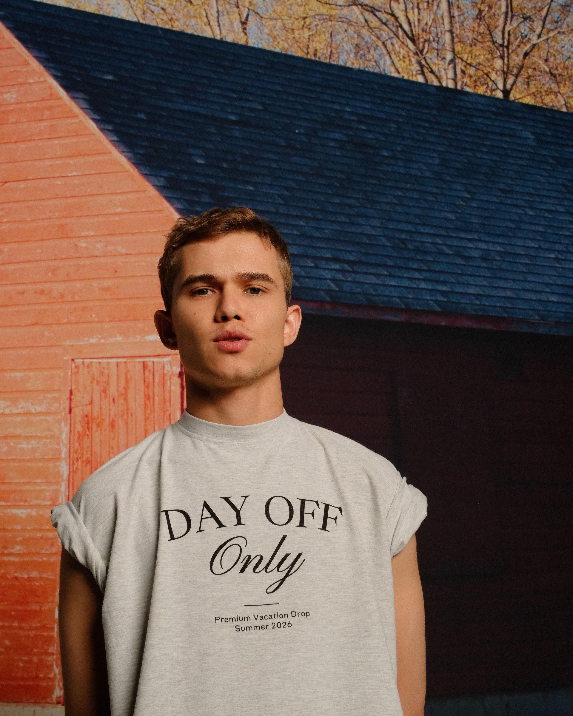 Футболка "Day off only" серая - фото 3