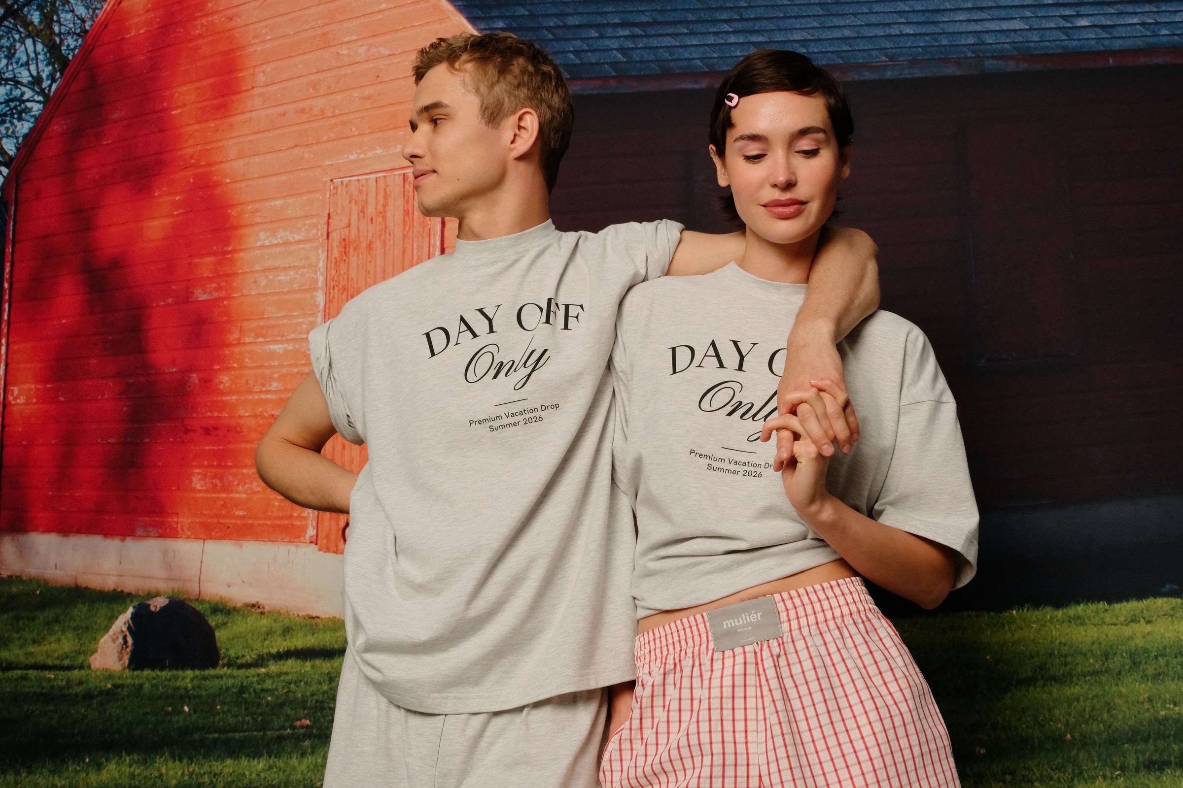 Футболка "Day off only" серая - фото 5