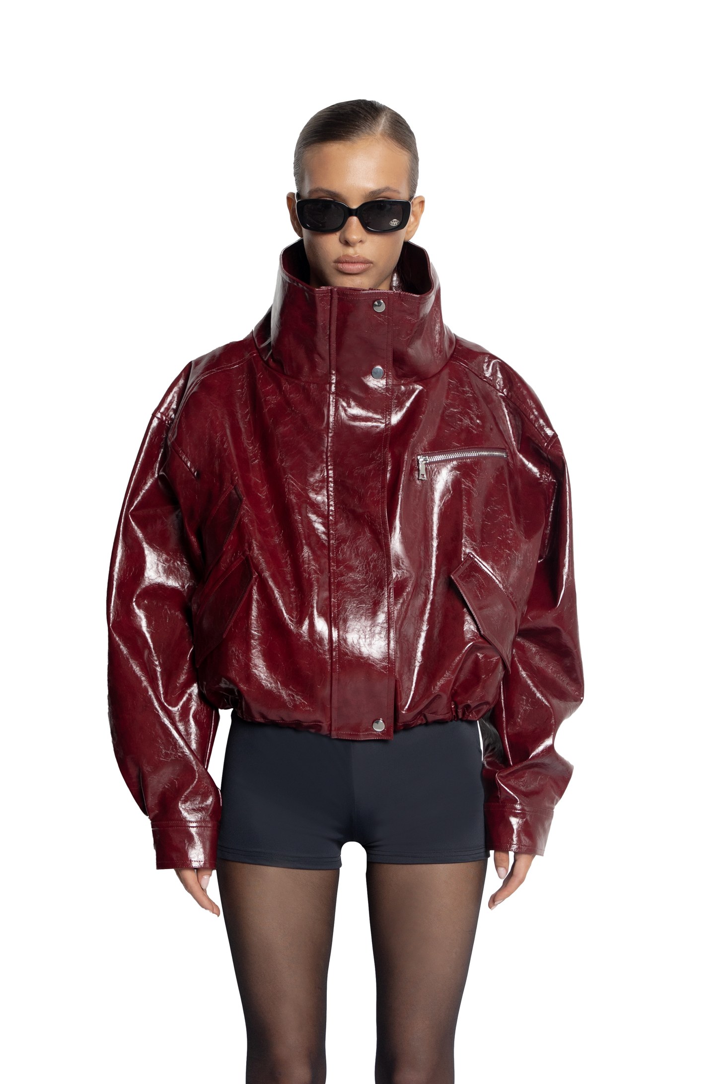Лакированная куртка oversize - фото 3
